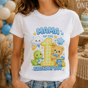 Blauwe mama van de verjaardagsjongen Dames T-Shirt