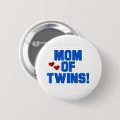 Blauwe mama van Twins Ronde Button 5,7 Cm (Voorkant /achterkant)