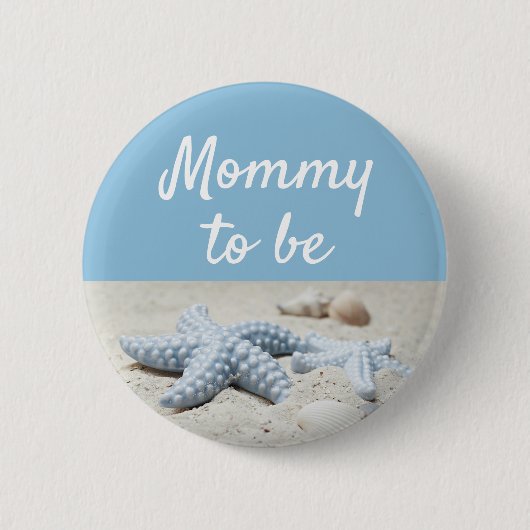 Blauwe mammie om Baby Starfish Shower Button te zi (Voorkant)