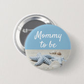 Blauwe mammie om Baby Starfish Shower Button te zi (Voorkant /achterkant)