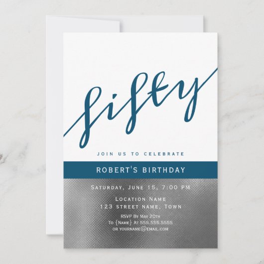 Blauwe man 50ste verjaardag kaart (Voorkant)