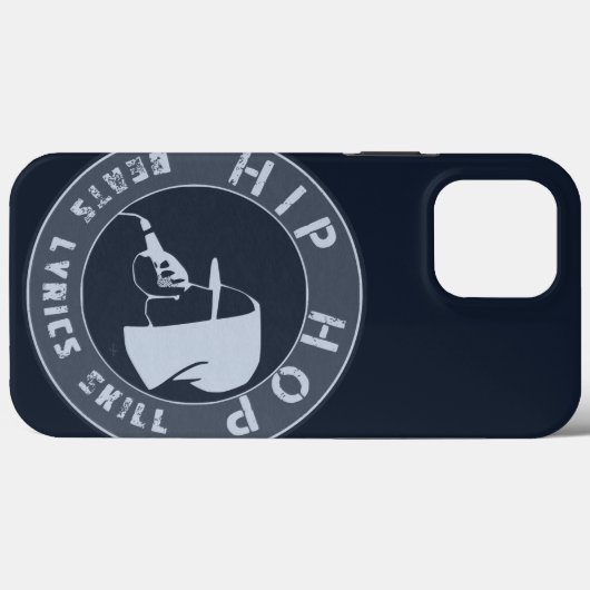 Blauwe man in Hoodie Rapping op de Mic Case-Mate iPhone Case (Achterkant (horizontaal))