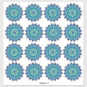 Blauwe mandala 2 x 2 inch sticker (Vel)