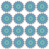 Blauwe mandala 2 x 2 inch sticker (Voorkant)