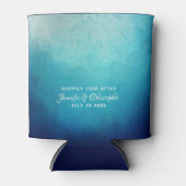 blauwe Mandala Abstracte bruiloft Blikjeskoeler (Voorkant)