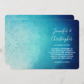  blauwe Mandala Abstracte bruiloft Kaart (Voorkant / Achterkant)