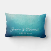  blauwe Mandala Abstracte bruiloft Kussen (Achterkant)