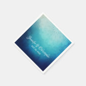 blauwe Mandala Abstracte bruiloft Servet (Hoek)