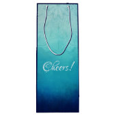  Blauwe Mandala Abstracte Cheers! Wijn Cadeautas (Achterkant)