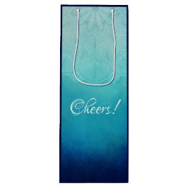  Blauwe Mandala Abstracte Cheers! Wijn Cadeautas