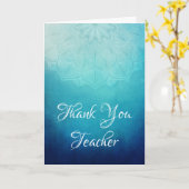 blauwe Mandala Abstracte lerarenwaardering Kaart (Gele Bloem)