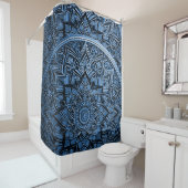 Blauwe Mandala Douchegordijn (In situ)