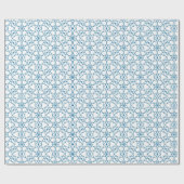 Blauwe mandala geometrie cadeaupapier (Vlak)