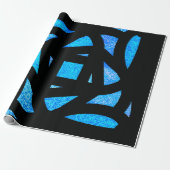 Blauwe Mandala Glitters Cadeaupapier (Uitgerold)