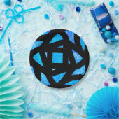 Blauwe Mandala Glitters Papieren Bordje (Feest)