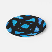 Blauwe Mandala Glitters Papieren Bordje (Gekanteld)