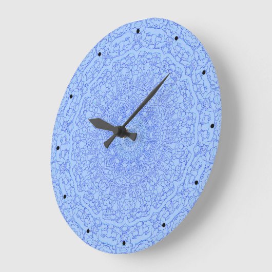 Blauwe mandala grote klok (Hoek)