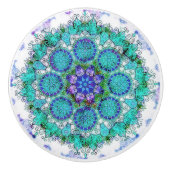 Blauwe mandala keramische trekker knop (Voorkant)