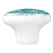 Blauwe mandala keramische trekker knop (Zijkant)