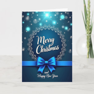 Blauwe Mandala Kerstkaart Kaart