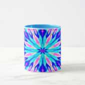 blauwe mandala kunstwerk mok (Midden)