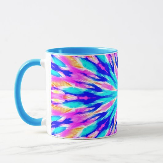 blauwe mandala kunstwerk mok (Links)