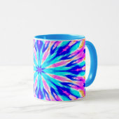 blauwe mandala kunstwerk mok (Voorkant rechts)