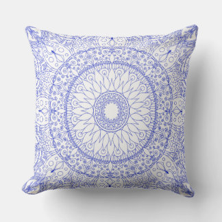 Blauwe mandala kussen