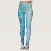 Blauwe mandala leggings (Voorkant)
