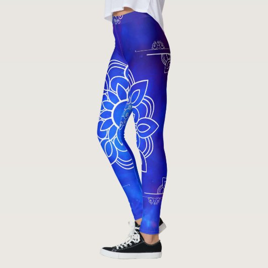 Blauwe Mandala-Leggings Leggings (Links)