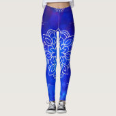 Blauwe Mandala-Leggings Leggings (Voorkant)