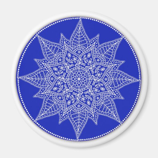 Blauwe Mandala magneet (Voorkant)