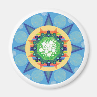 Blauwe mandala magneet