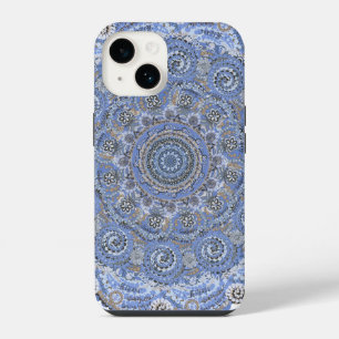 Blauwe Mandala Met Strand Zeedieren Woorden iPhone 14 Hoesje