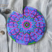 Blauwe Mandala Mode Button Jewelry Broach Pin (In situ)