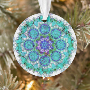 Blauwe mandala ornament