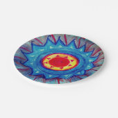 Blauwe Mandala papieren Borden Papieren Bordje (Gekanteld)