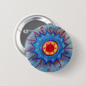 Blauwe Mandala Ronde Badge Button 5,7 Cm (Voorkant /achterkant)