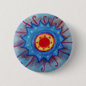 Blauwe Mandala Ronde Badge Ronde Button 5,7 Cm (Voorkant)