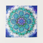 Blauwe mandala wandtapijt wandkleed (Voorkant (horizontaal))