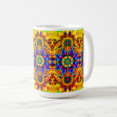 Blauwe Mandala-waterfles Koffiemok (Voorkant rechts)