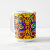 Blauwe Mandala-waterfles Koffiemok (Voorkant links)