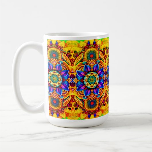 Blauwe Mandala-waterfles Koffiemok (Links)