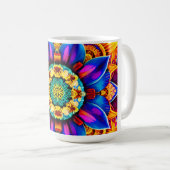 Blauwe Mandala-waterfles Koffiemok (Voorkant rechts)