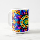 Blauwe Mandala-waterfles Koffiemok (Voorkant links)