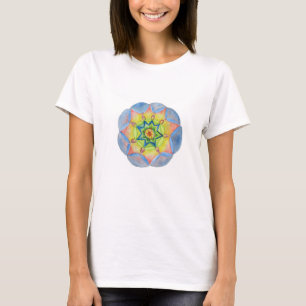 Blauwe mandala, Waterverf mandala Art T-shirt