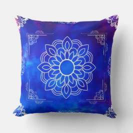 Blauwe Mandala Worp Kussen