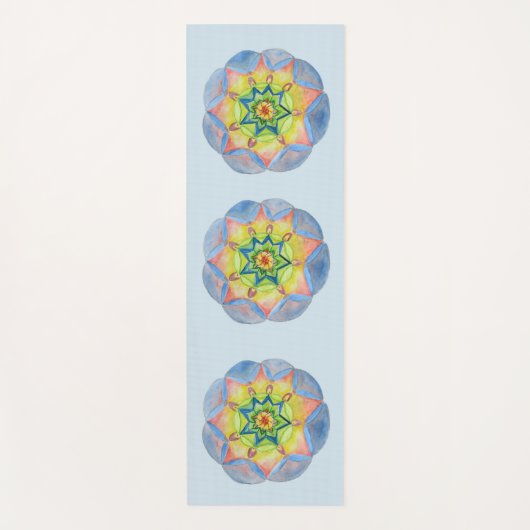 Blauwe Mandala Yoga Mat (Voorkant)
