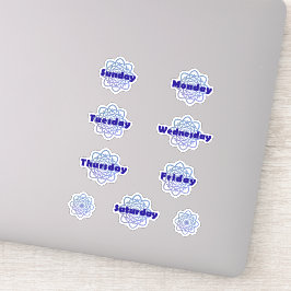 Blauwe Mandalas Dagen van de Week Planner Vet Sticker