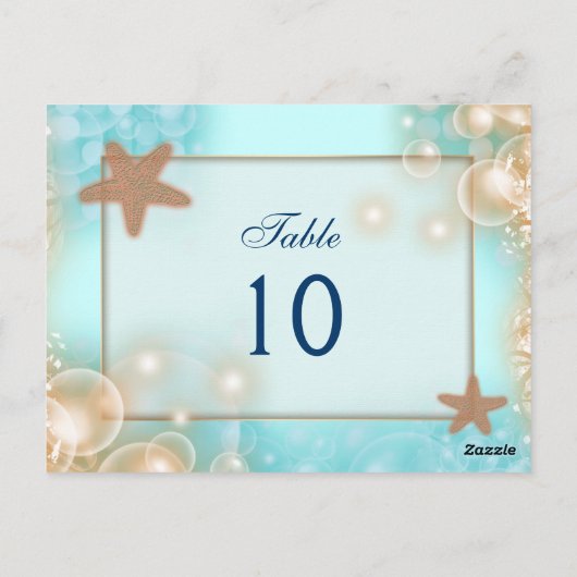 Blauwe mandarijn bruiloft TAFEL NUMMER Briefkaart (Achterkant)